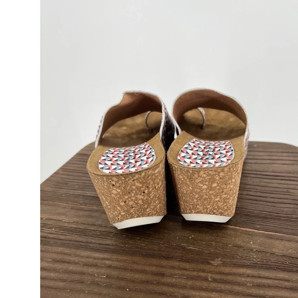 Donald Pliner Ginie-08 Geo Jungle Print Wedge Sandals, Size 7.5 — NWT